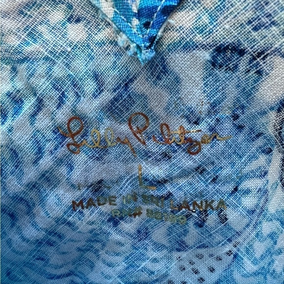 Lilly Pulitzer FLORIN SLEEVELESS LINEN TOP, AMALFI BLUE BY THE SEASHORE - Picture 14 of 16